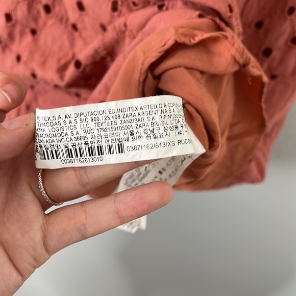 Zara Perforated Embroidery Balloon Sleeve Dress - Picture 14 of 15